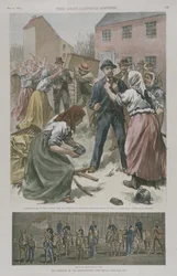Women strikers, ready to confront the men in the mines, 1891